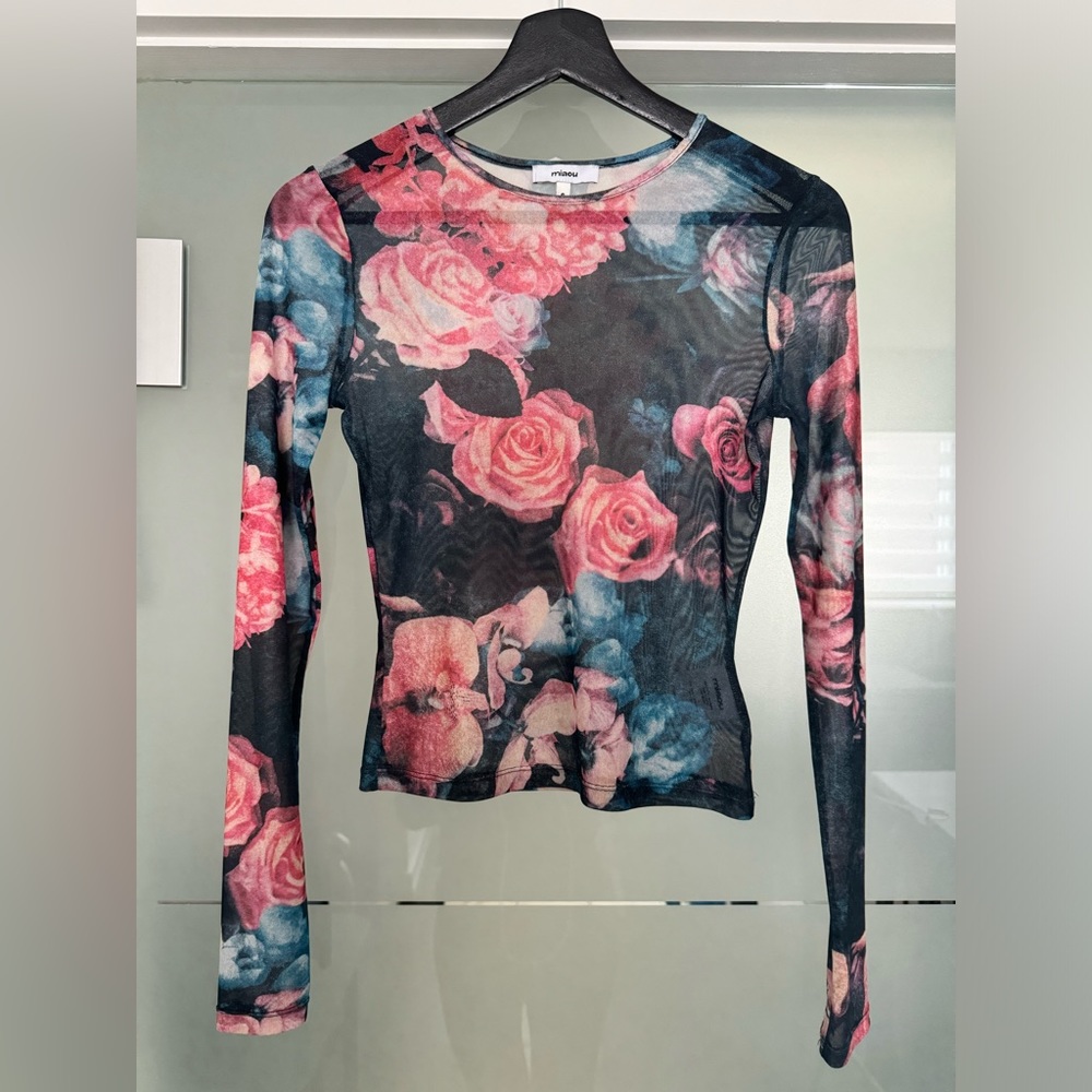 Miaou Sheer Long Sleeve T-Shirt